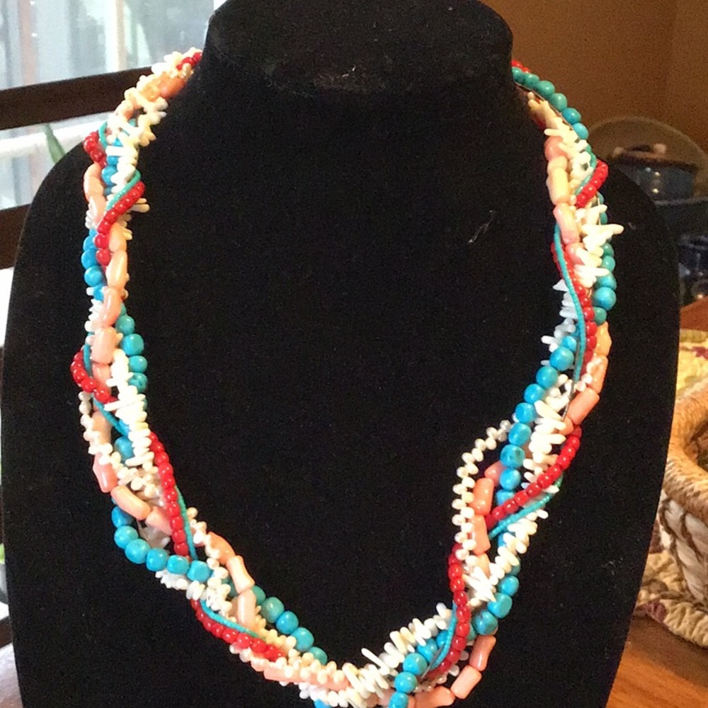 Gorgeous multi strand semi precious necklace - Picture 1 of 5